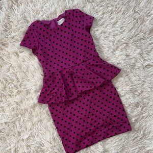 Blush by Us Angels Purple Dress with Black Dots